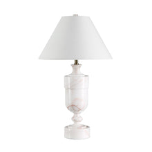 Katn 26" Tall White Botochino Marble Table Lamp with Tapered Linen Shade