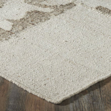 Grace 9’10" X 13’1" ft Handwoven Indoor Rug, Ivory/ Stone