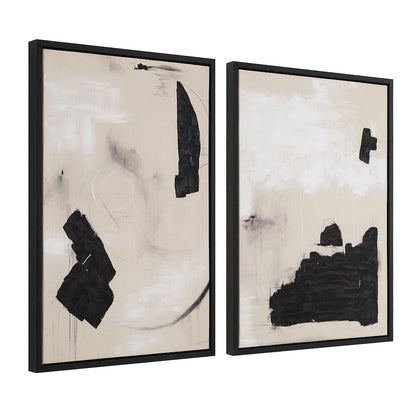 Asia 24" Wide Canvas Art With Wood Frame, Painted Black