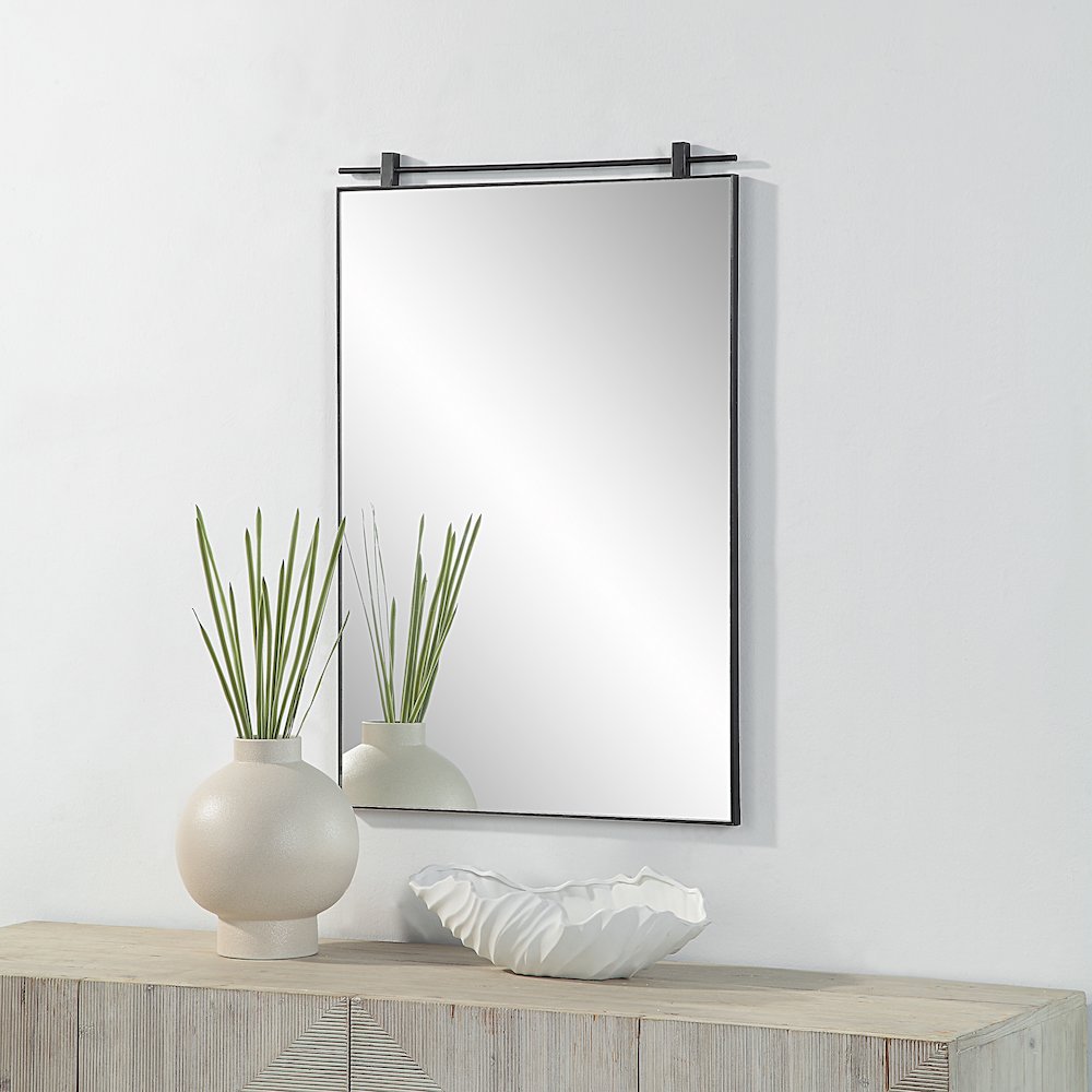 Titel 36" Tall Rectangular Mirror, Matte Black