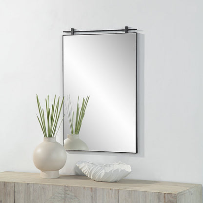 Titel 36" Tall Rectangular Mirror, Matte Black