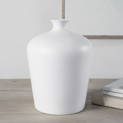 Alfano  Indoor Ceramic Vase, Matte White