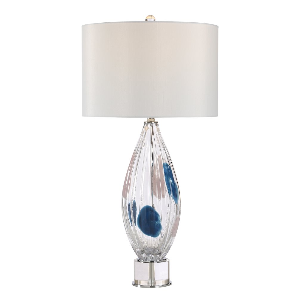 Luxor 30.0" Height Table Lamps, Clear And Blue