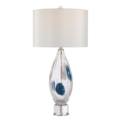 Luxor 30.0" Height Table Lamps, Clear And Blue