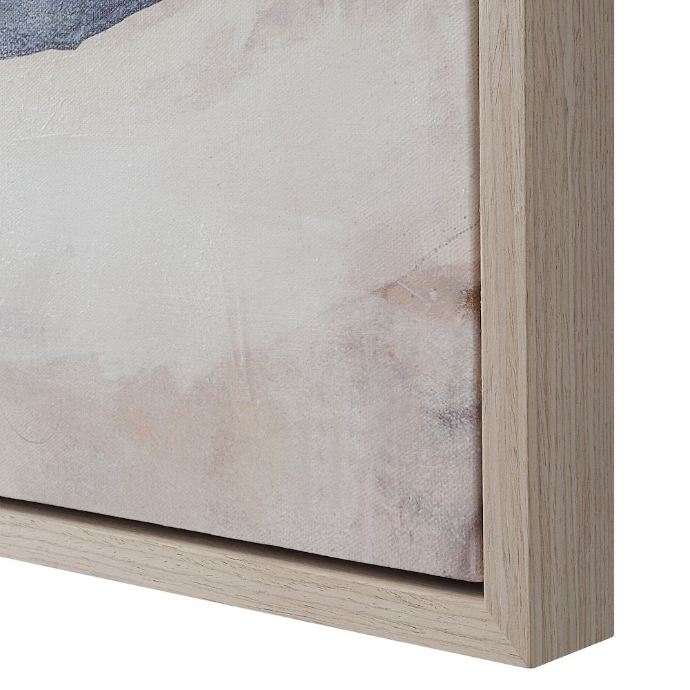 Daye 50" Wide Canvas Art With Wood Frame, Cream