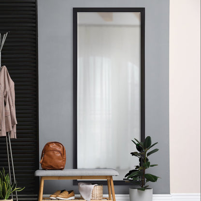 Delacorte 80" Tall Rectangle Wall Mirror, Black