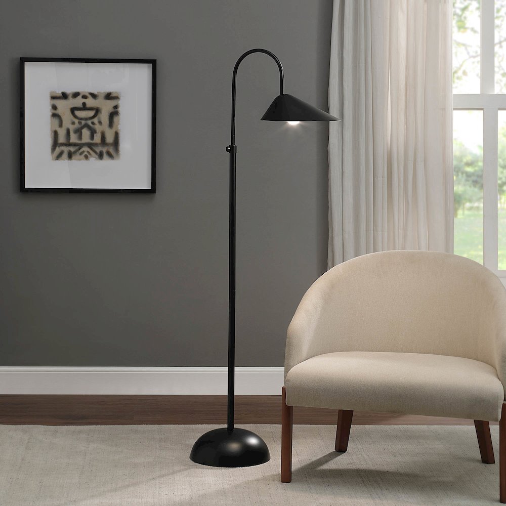 Forte 1 Light Matte Black Floor Lamp