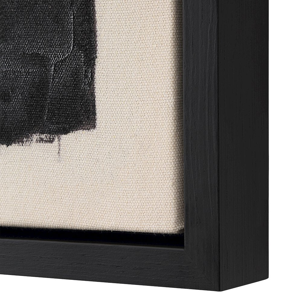 Asia 24" Wide Canvas Art With Wood Frame, Painted Black
