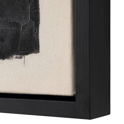 Asia 24" Wide Canvas Art With Wood Frame, Painted Black