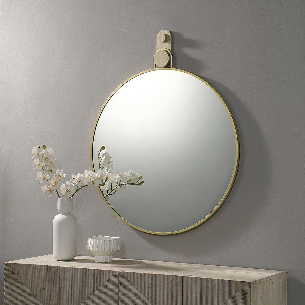 Kinsley 40 x 49 Round Framed Mirror
