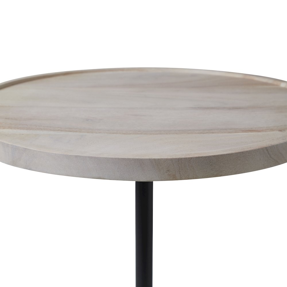 Antares Side Table In Beige, Black Color