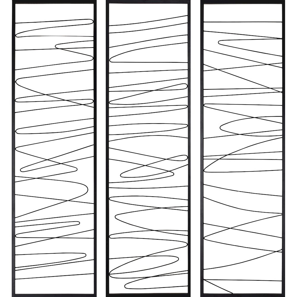 Studio Line - Linear 19.8" Wide Wall Art, Black