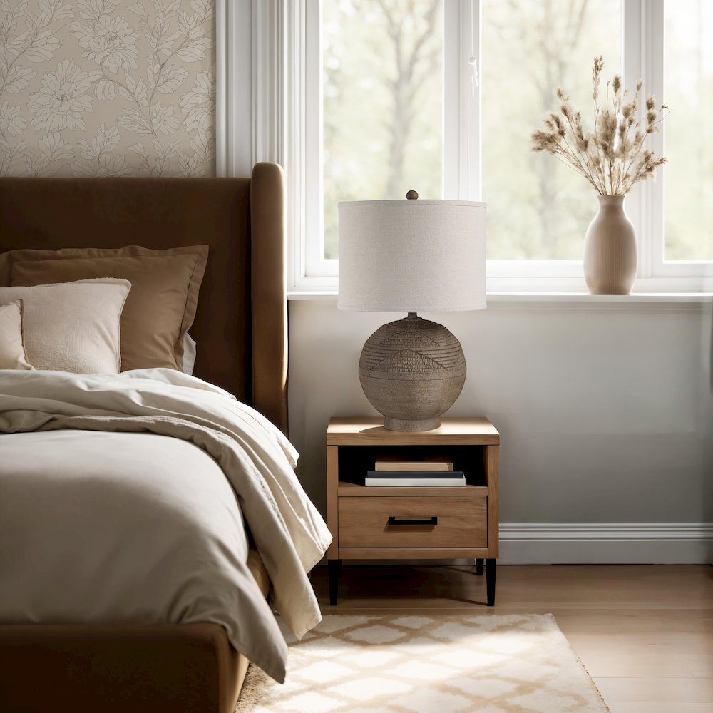 Malya 25.5" Height Table Lamps, Textured Brown