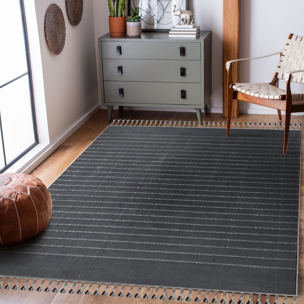 AMBROSE CHARCOAL/ GREY 10 x 13 Indoor Rug