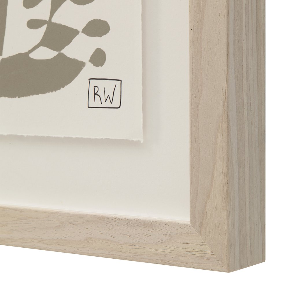 Cybel 24.1" Wide Wall Art With Wood Frame, Walnut