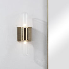 Chiara 15.75" Ribbed Clear 2-Light Wall Sconce