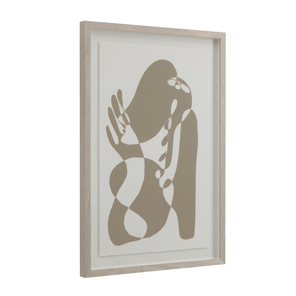 Cybel 24.1" Wide Wall Art With Wood Frame, Walnut