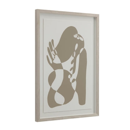 Cybel 24.1" Wide Wall Art With Wood Frame, Walnut