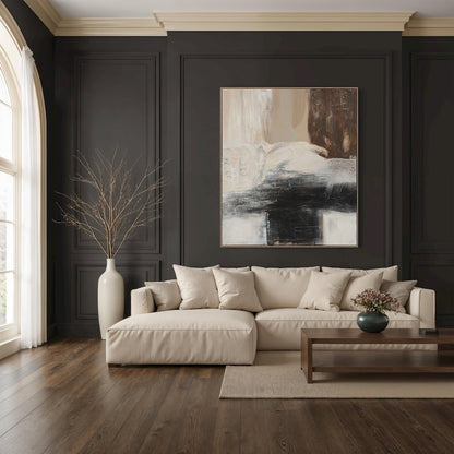 Cane 60" Wide Canvas Art with Wood Frame, Medium Walnut