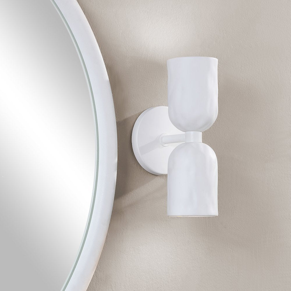 Akira 11.2" Off-White 2-Light Wall Sconce