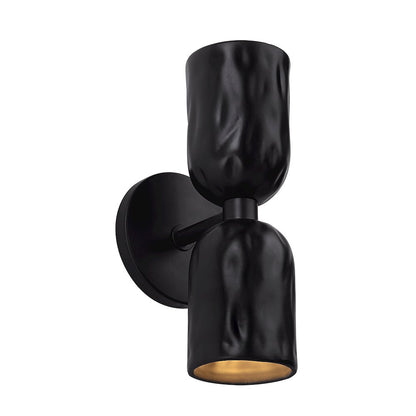 Alessia 11.2" Powder Coated Matte Black 2-Light Wall Sconce