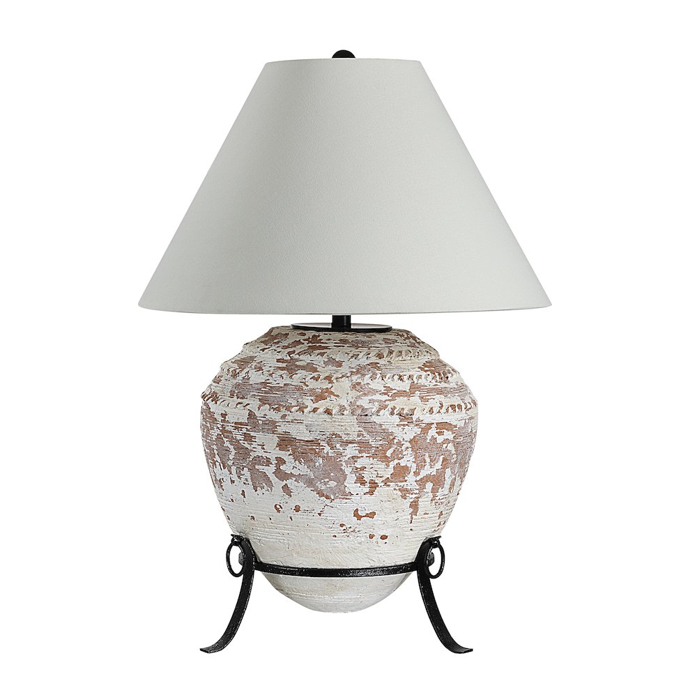 Silis 29.5" Height Table Lamps, Textured Ceramic (Off White And Brown)
