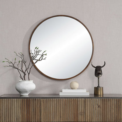 Modi 30" H x 30" W Wall Mirror, Brown