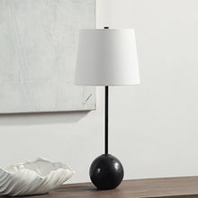 Bangor 27" Tall Matte Black Iron Table Lamp With Tapered Linen Shade (Set Of 2)