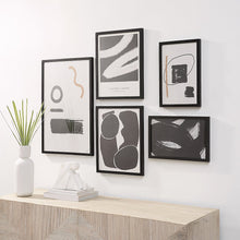 Carife 5 Piece Wide Wall Art, Black