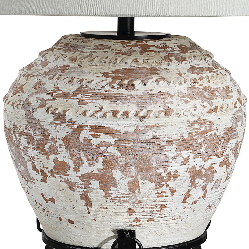 Silis 29.5" Height Table Lamps, Textured Ceramic (Off White And Brown)