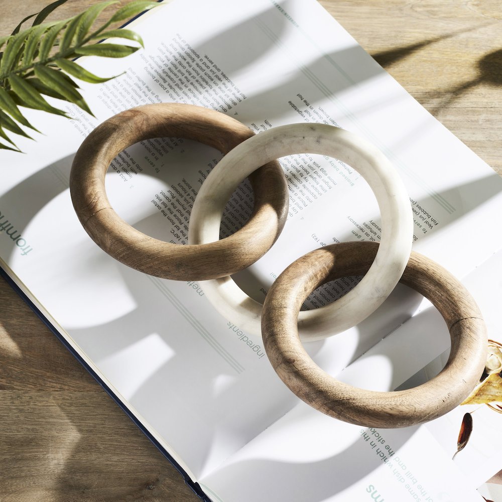 LUSINE NATURAL 3 CHAIN LINK DECORATIVE OBJECT