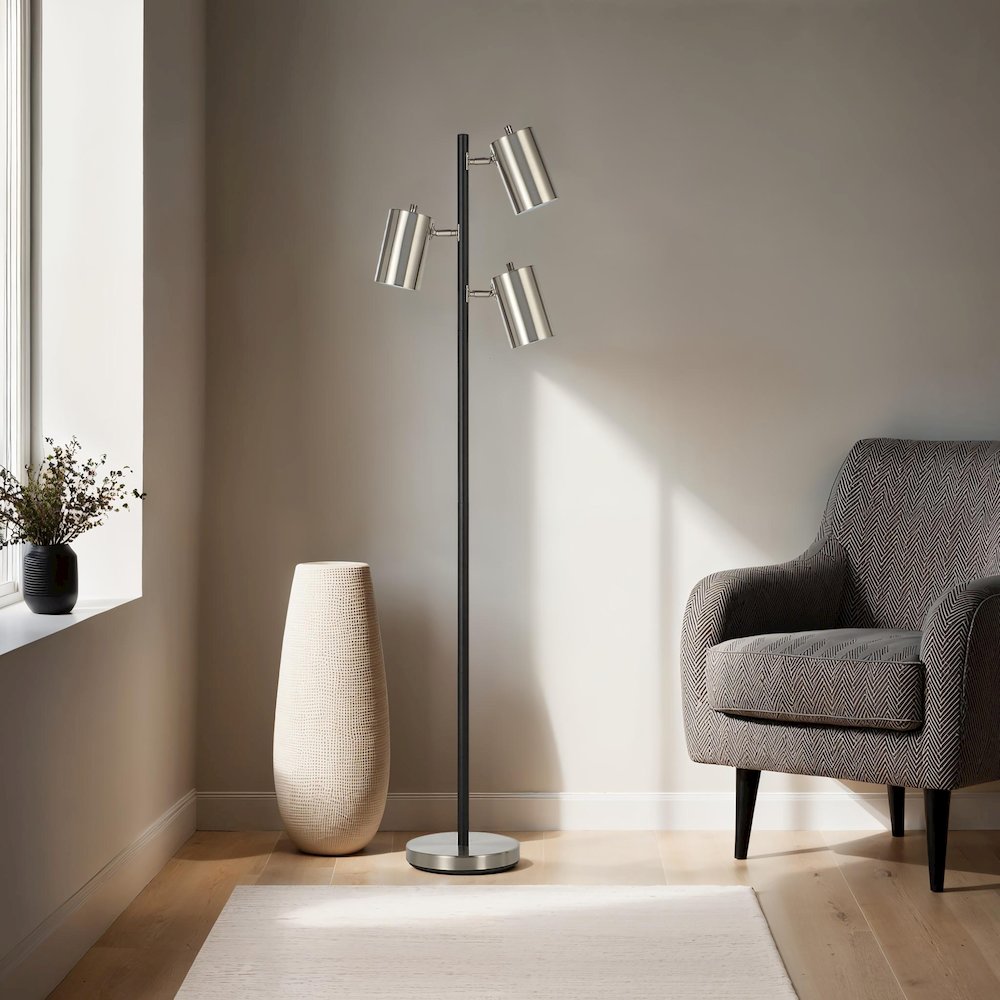Meandros 63.5" Height Floor Lamp, Grey