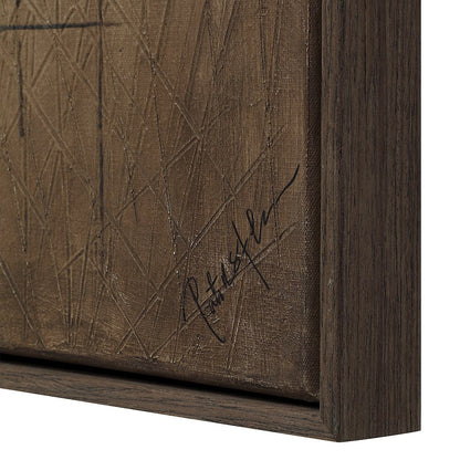Alaric 50" Wide Canvas Art with Wood Frame, Black Oak