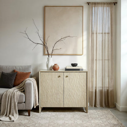 Aida Indoor Mango Wood Cabinet, Beige