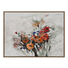 Liliosa 36" Wide Canvas Art with Wood Frame, Medium Walnut