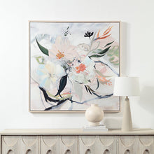 Daye 50" Wide Canvas Art With Wood Frame, Cream
