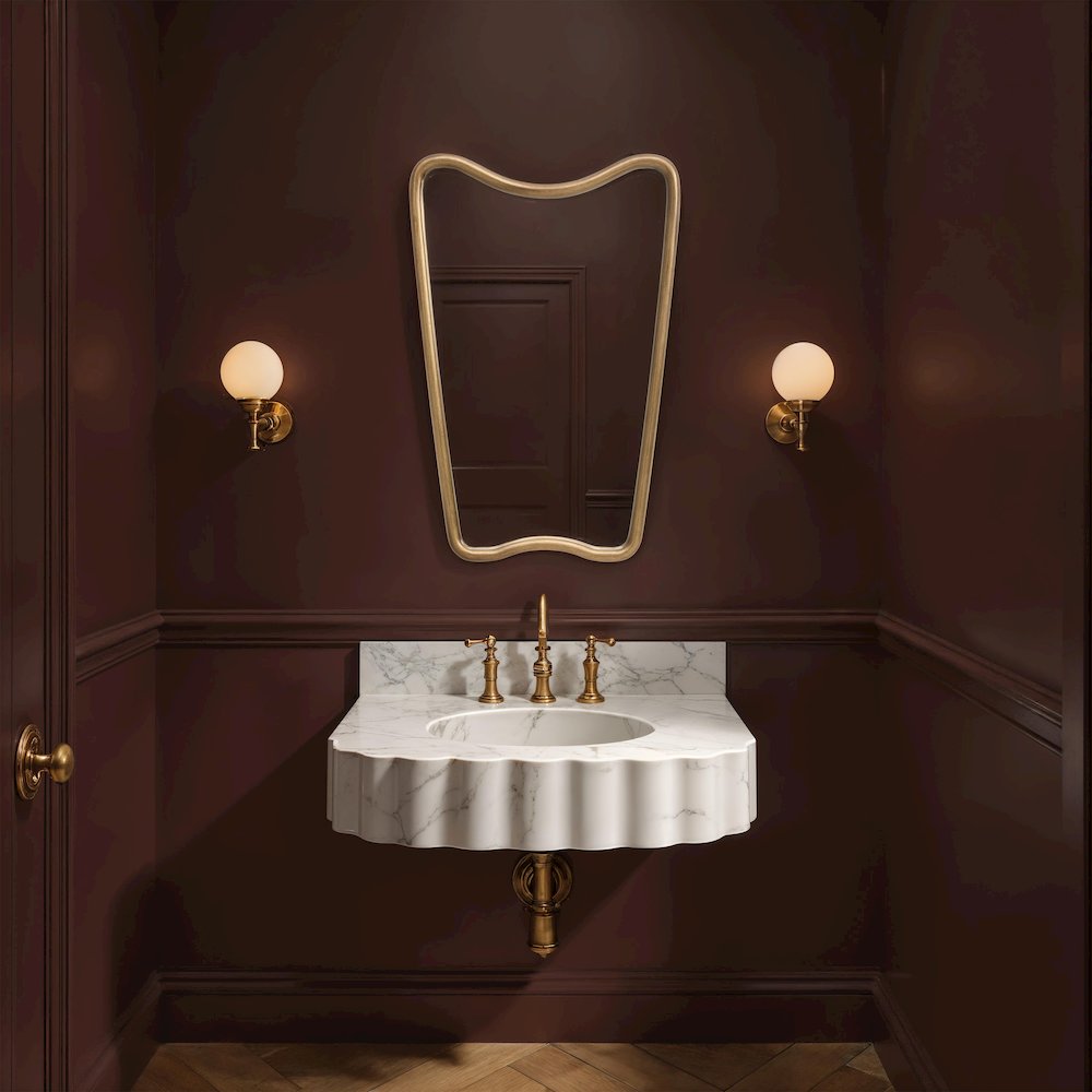 Echoa 35.75" H x 23.75" W Wall Mirror, Gold-Bronze