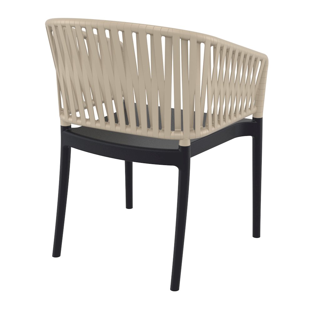 Portofino Armchair Black-Taupe