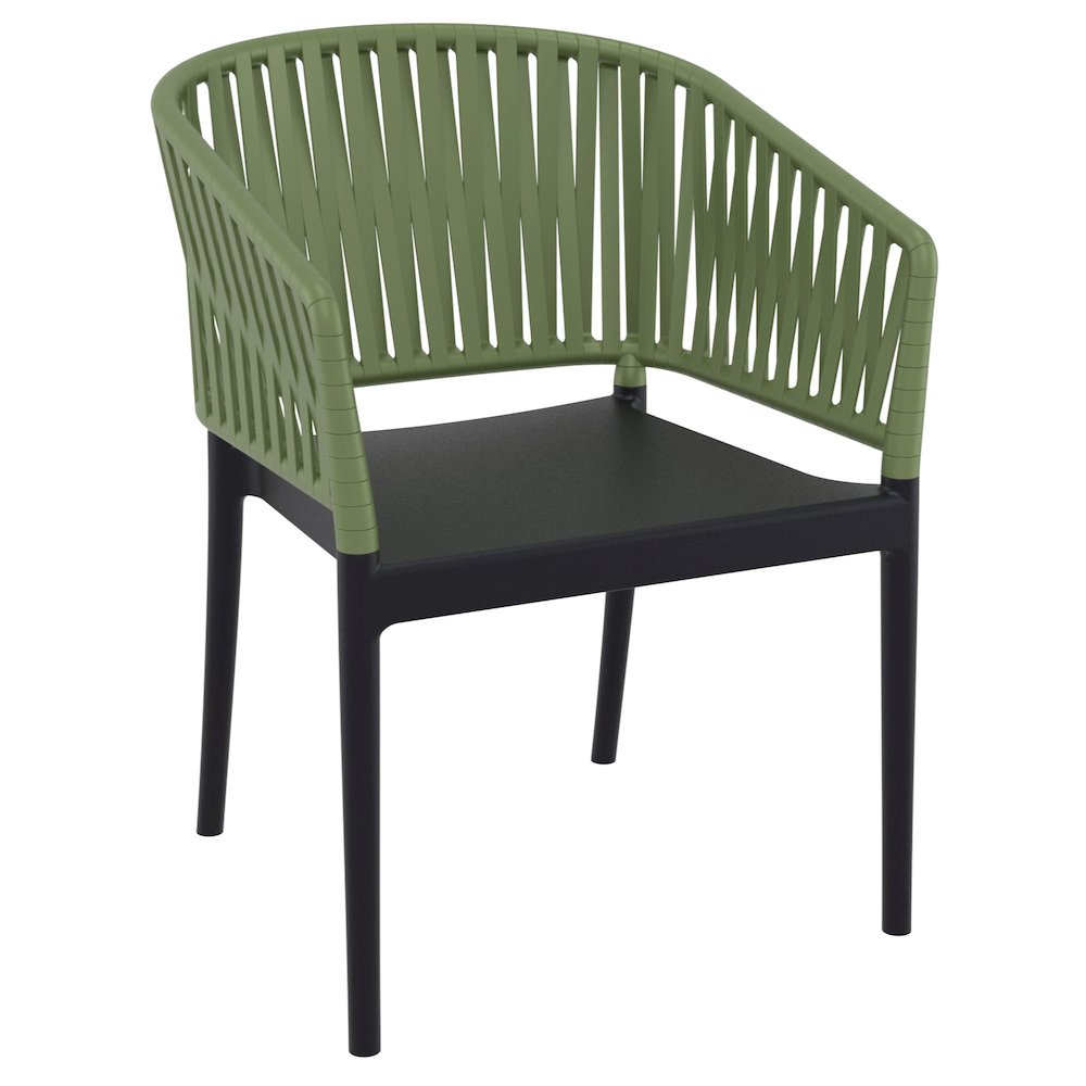 Portofino Armchair Black-Olive Green