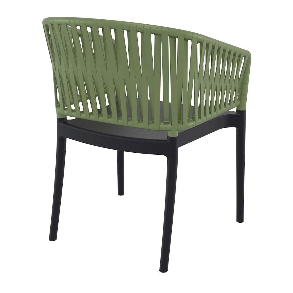 Portofino Armchair Black-Olive Green