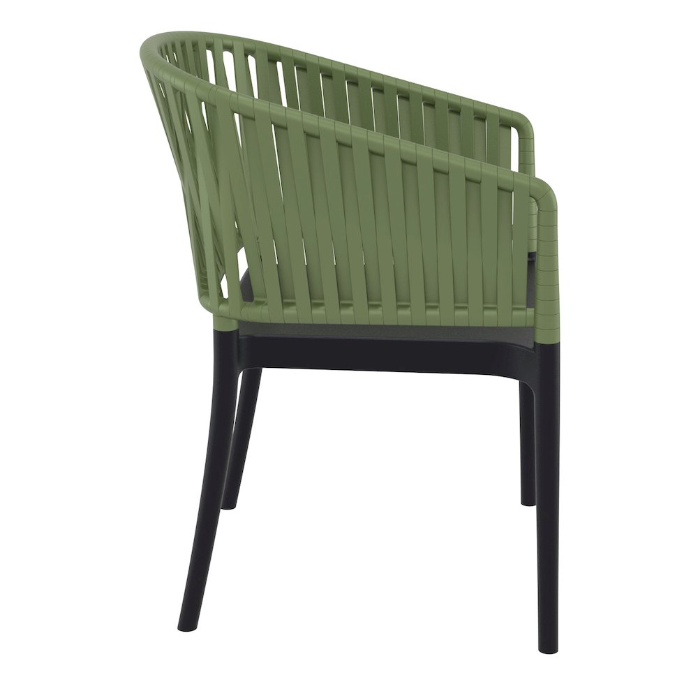 Portofino Armchair Black-Olive Green