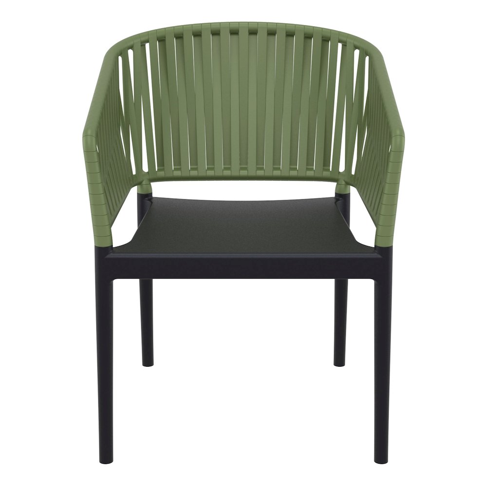 Portofino Armchair Black-Olive Green