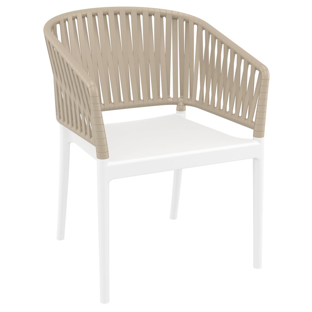 Portofino Armchair White-Taupe