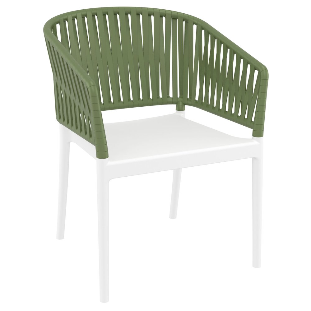 Portofino Armchair White-Olive Green