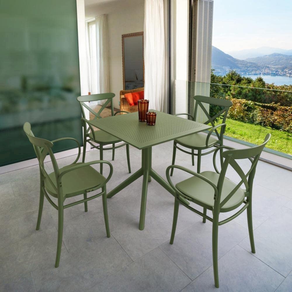 Sky Square Table 31 inch Olive Green