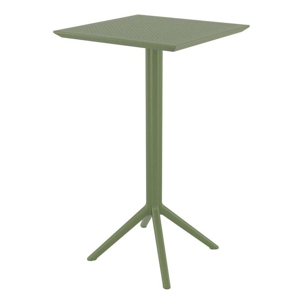 Sky Square Folding Bar Table 24 inch Olive Green