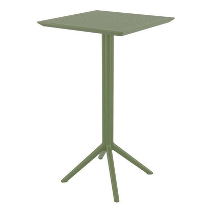 Sky Square Folding Bar Table 24 inch Olive Green