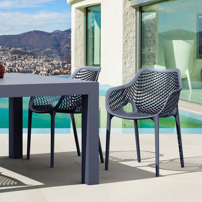 Air XL Extension Dining Set 5 Piece Dark Gray