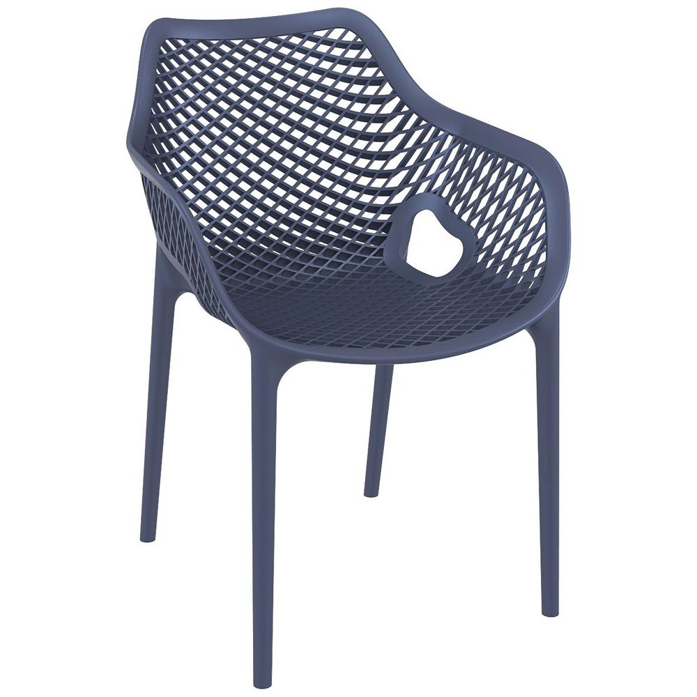 Outdoor Dining Arm Chair, Set of 2, Dark Gray, Belen Kox