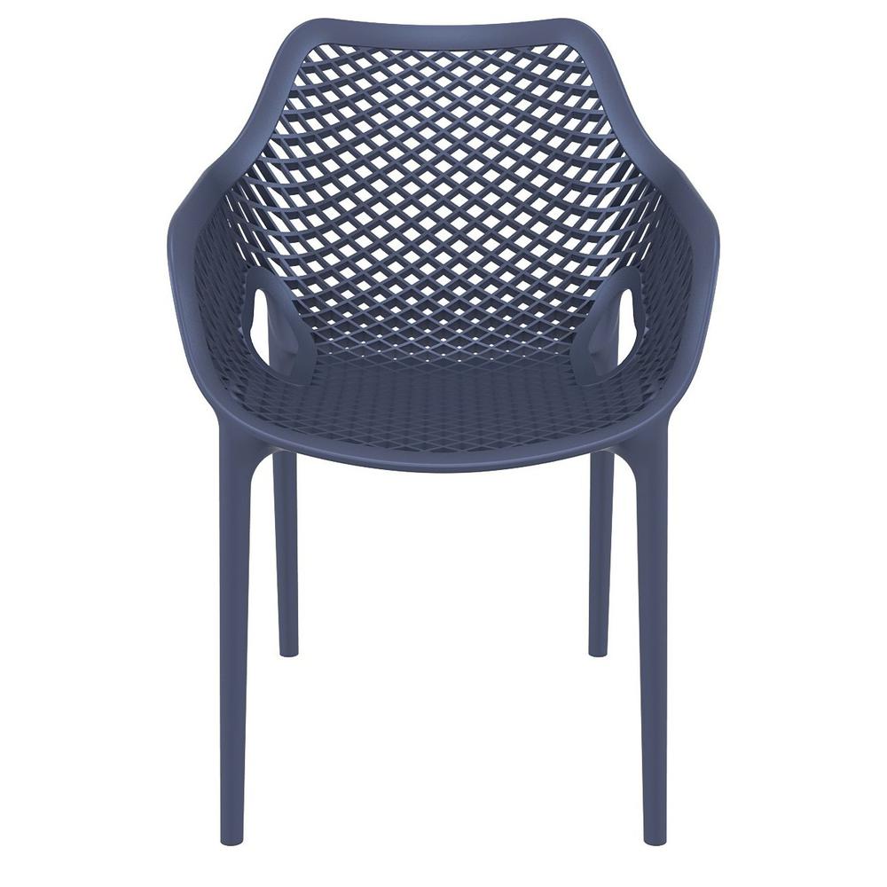 Outdoor Dining Arm Chair, Set of 2, Dark Gray, Belen Kox